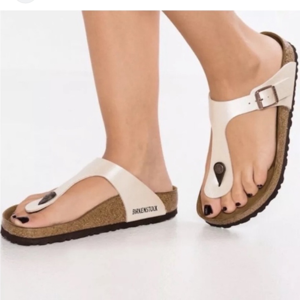 Birkenstock Gizeh Pearl White thong sandal